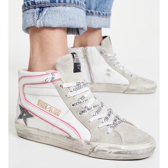 Golden Goose Slide Sneaker White/Ice/Camo Star NIB - Picture 1 of 9